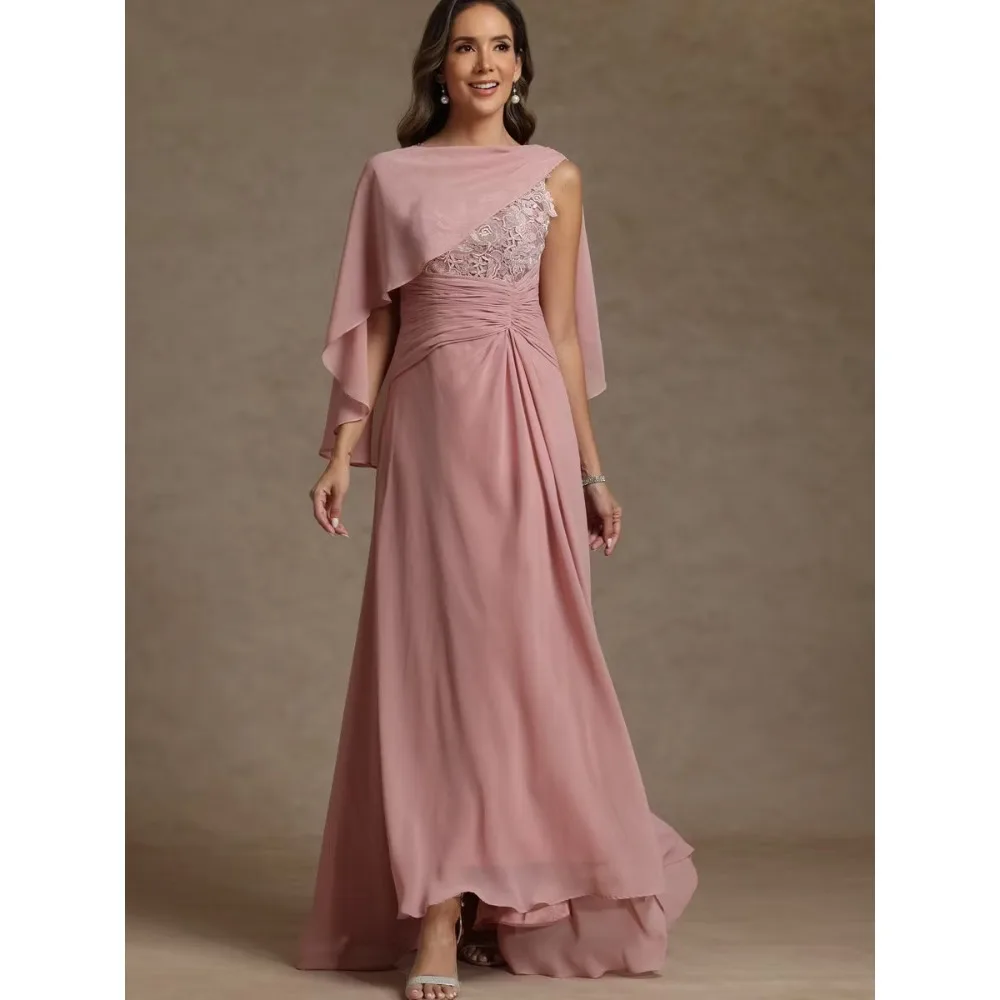 Customized A Line Mother of Birde Dresses 2026 2Pcs Set Women‘s Lace Pleated Wedding Party Attire Gowns Elegant Evening Dress