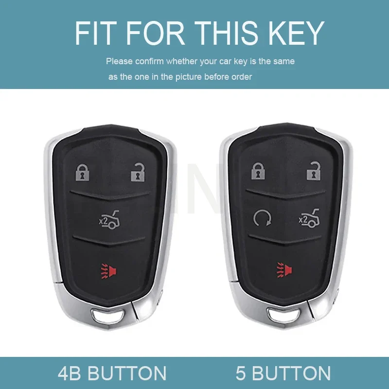 TPU Car Key Case Cover for Cadillac ATS CT6 CTS DTS XT5 Escalade ESV SRX STS XTS ELR 2014 - 2018 Remote Key Holder Keychain