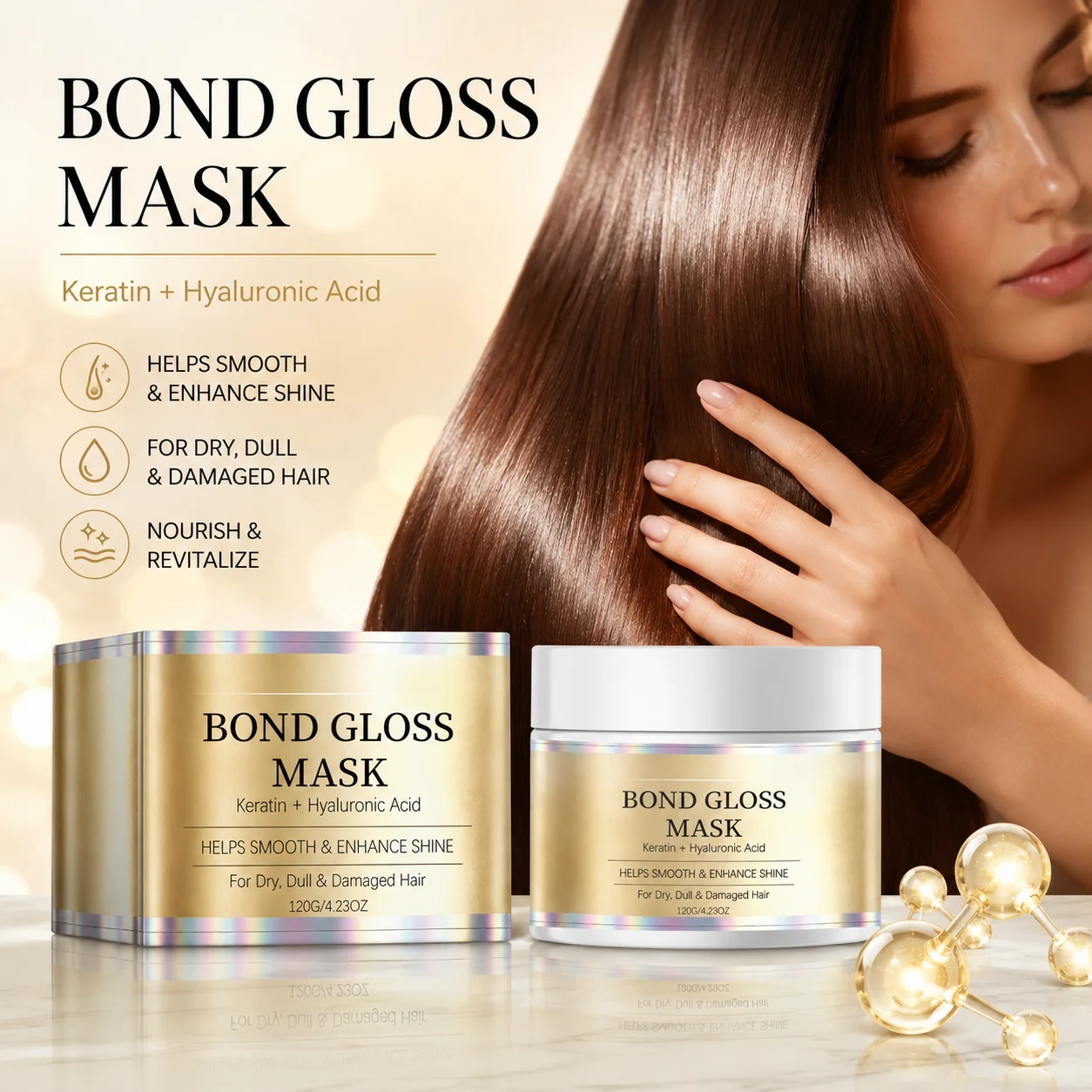 Keratin Collagen Hair Mask Helps Support Stronger Shinier Looking Hair Reduce Dry Damaged Deep Treatment Hair Conditioning Mask