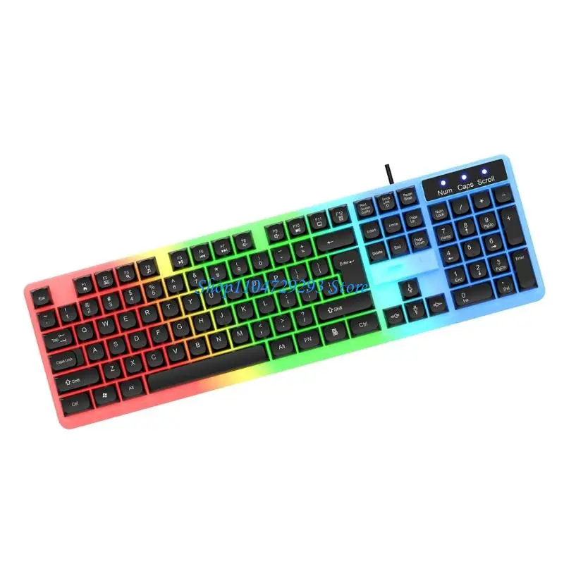 Teclado jogo com Y2GD para jogadores PC LED LEDLET BACKBOARD MECÂNICO 104 TENAS