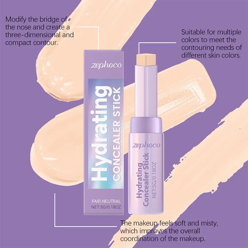Base correctora resaltador en barra, Corrector facial de cobertura completa, contorno de círculo de ojos oscuros, maquillaje Natural hidratante resistente al agua