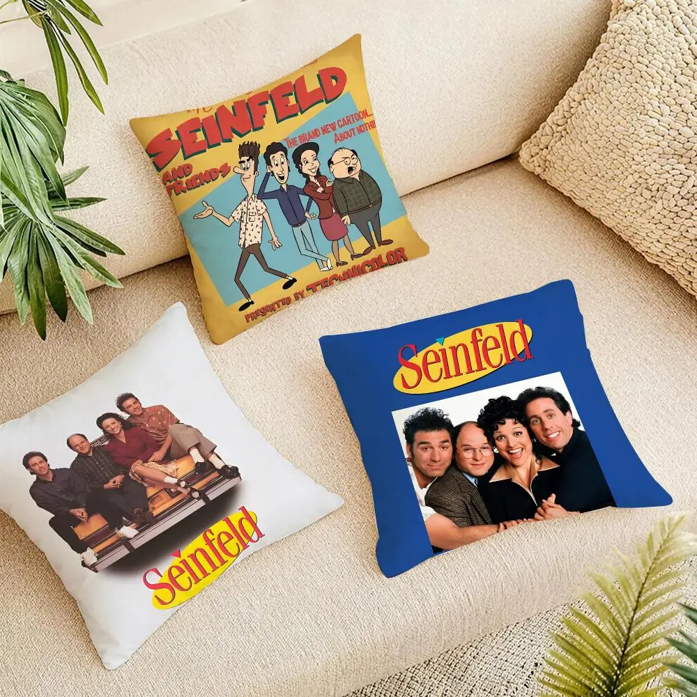 Iconic Show Seinfeld Cushion Cover Short Plush Pillowcase, Washable Wrinkle Resistant Cover for Bedroom Gift