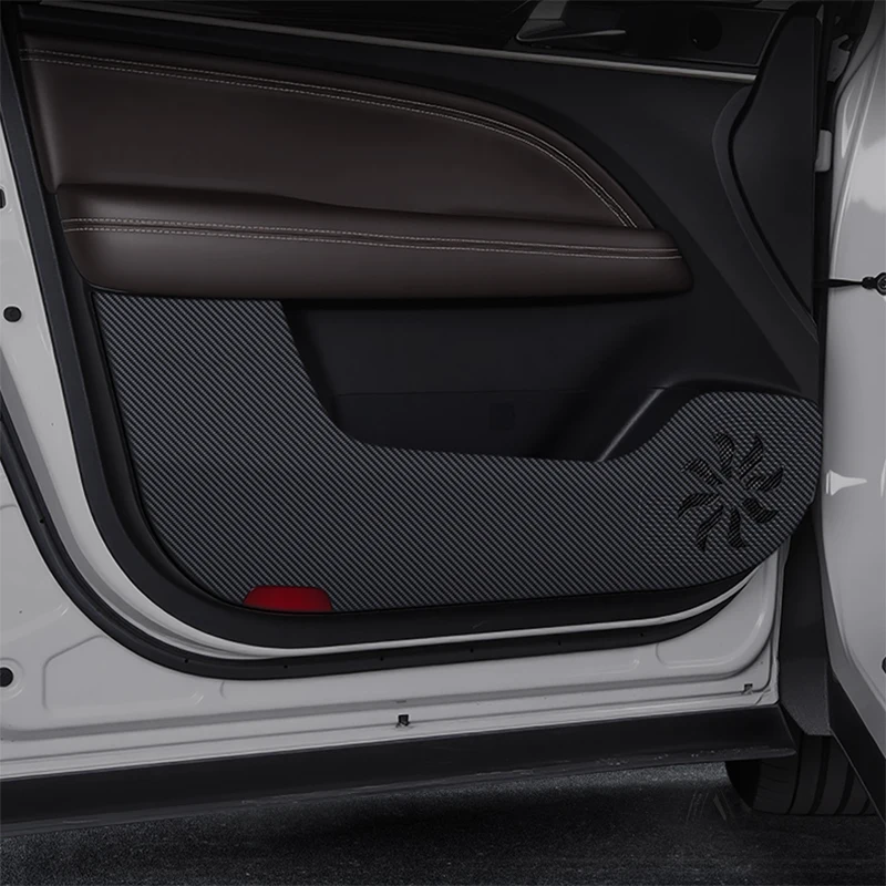 

For Trumpchi GAC GS5 Dodge Journey 2020-2026 Car Door Anti Kick Pad Carbon Fiber Leather Texture Anti Dirt Protective Sticker