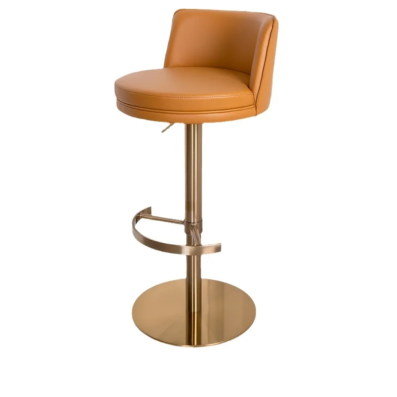 

New light luxury lift bar chair backrest high stool rotating bar chair