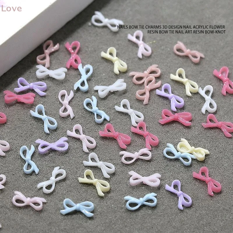 50 قطعة ثلاثية الأبعاد رائعة ربطة القوس فيونكة مسمار الفن السحر الراتنج الشريط Bowknot مجوهرات حجر الراين الديكور DIY بها بنفسك اكسسوارات مانيكير لوازم #2