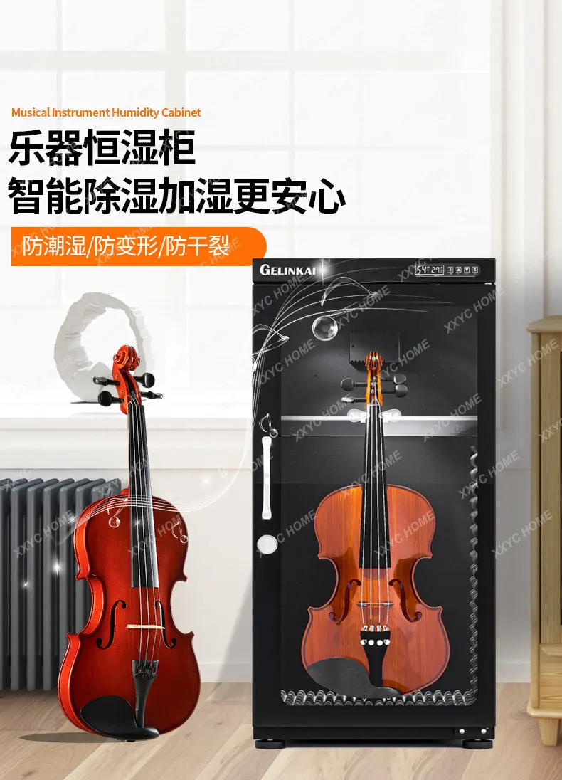 Dehumidification Humidifier Cabinet Moisture-Proof Drying Box Bass Violin Musical Instrument Moisturizing and Humidity Cabinet