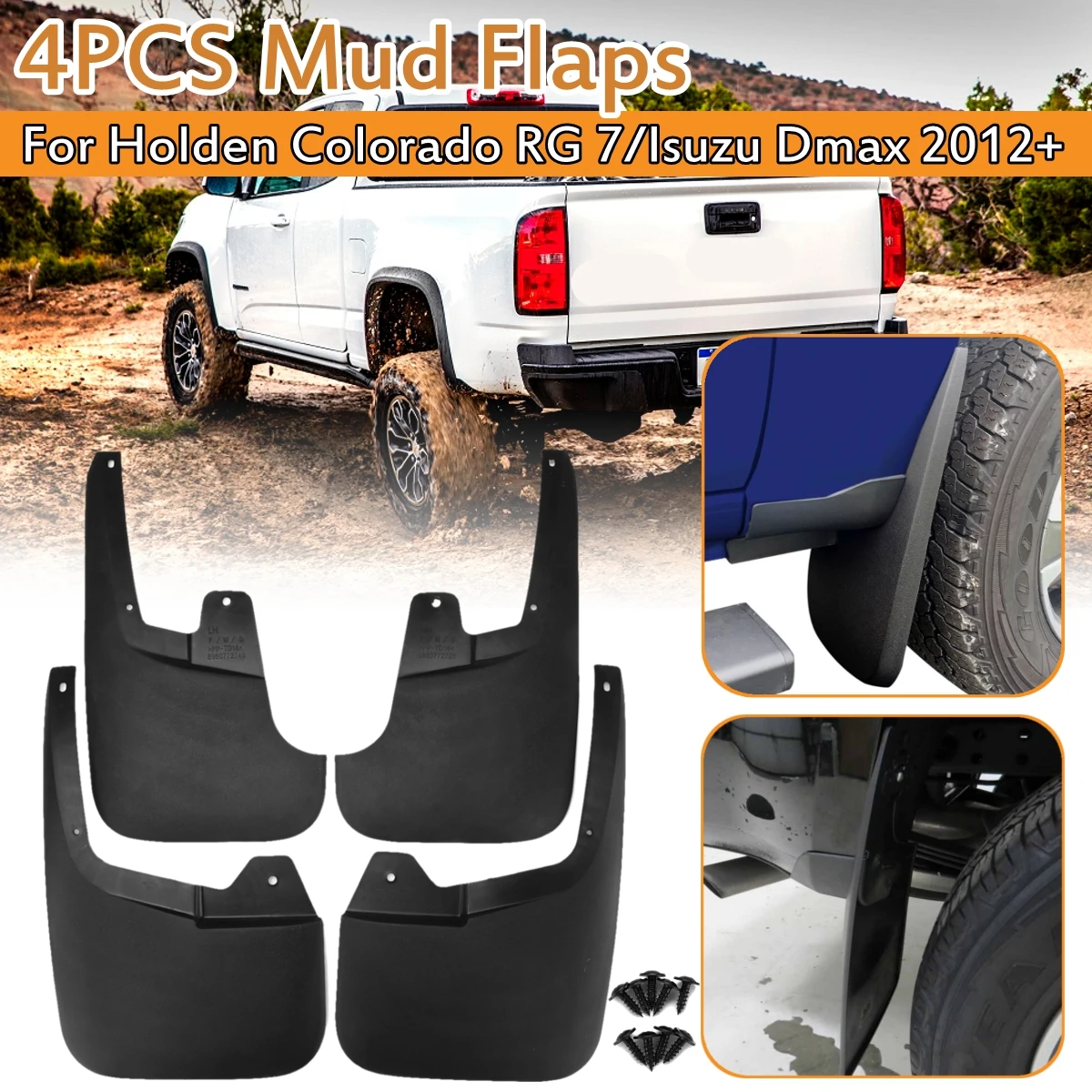 4 PCS Car Mud Flapsr For Holden Colorado / Isuzu D-Max Mudguard Splash Guards Fender Mudflaps Auto Accessories