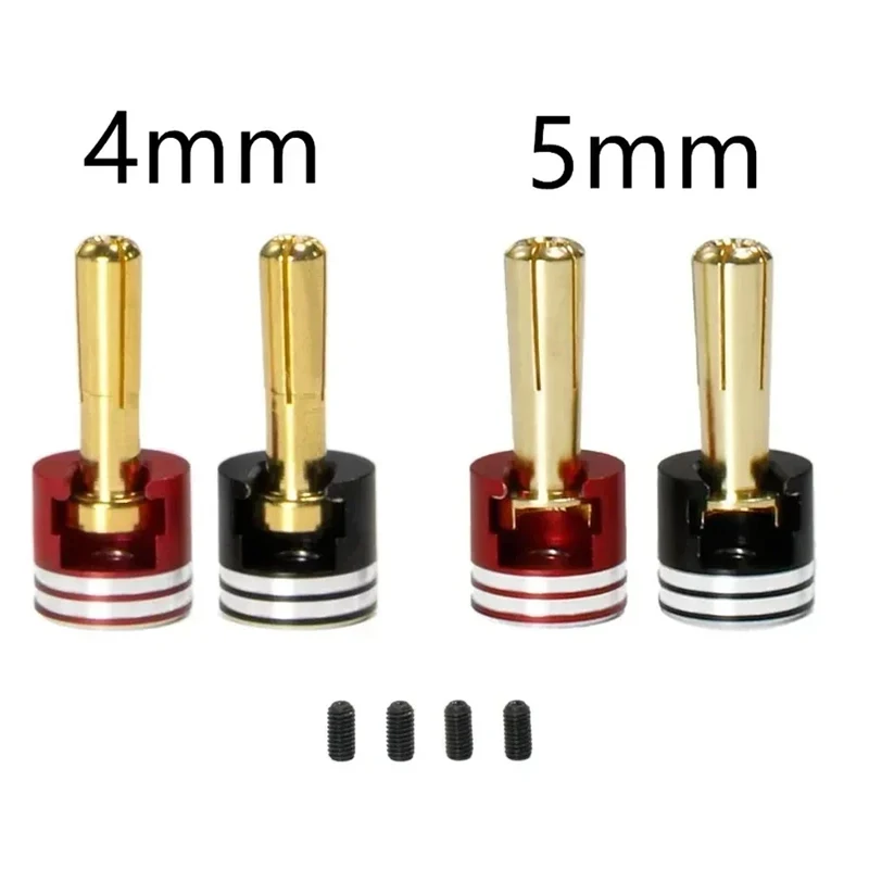4mm/5mm Metal Heatsink Bullet Plugs - Welding-Free LowPro Connectors for RC Cars - High Temp Resistance & Secure Fit