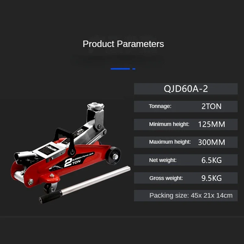 European standard certified horizontal hydraulic jack 2-ton sedan 2-ton hydraulic vehicle mounted Qianjinding crane