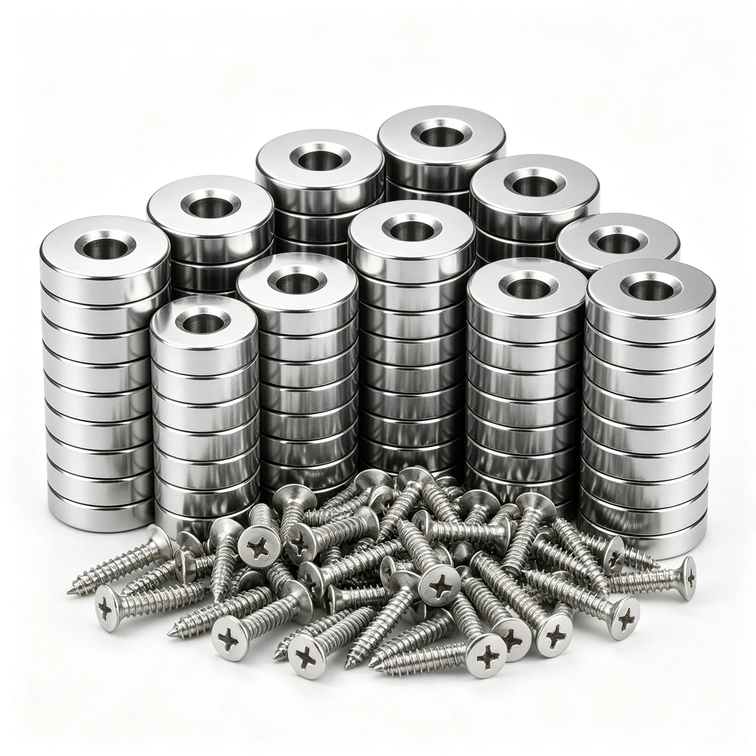 12x3 15x3 15x5 Hole4mm Countersunk Round NdFeB Neodymium Magnet Powerful Rare Earth Permanent Magnet With M4 Screw ForDIY Fridge