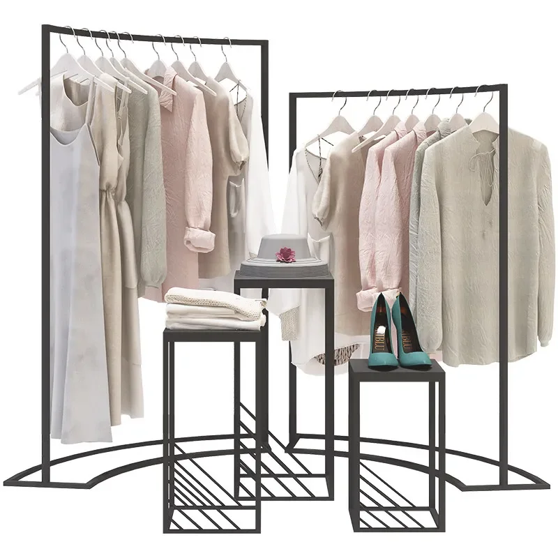 GoldenClothing Store Display Rack, Nakajima Display Cabinet, Women's Clothing Store, Simple Horizontal Bar In The Middle, High A