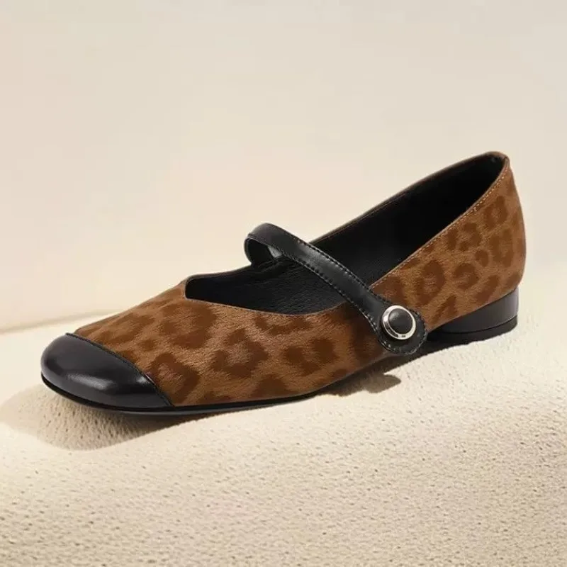 

Leopard Women Loafers Square Toe Heeled Shoes Elegant New Summer Sandals Designer 2025 Casual Sport Sneakers Woman Zapatillas