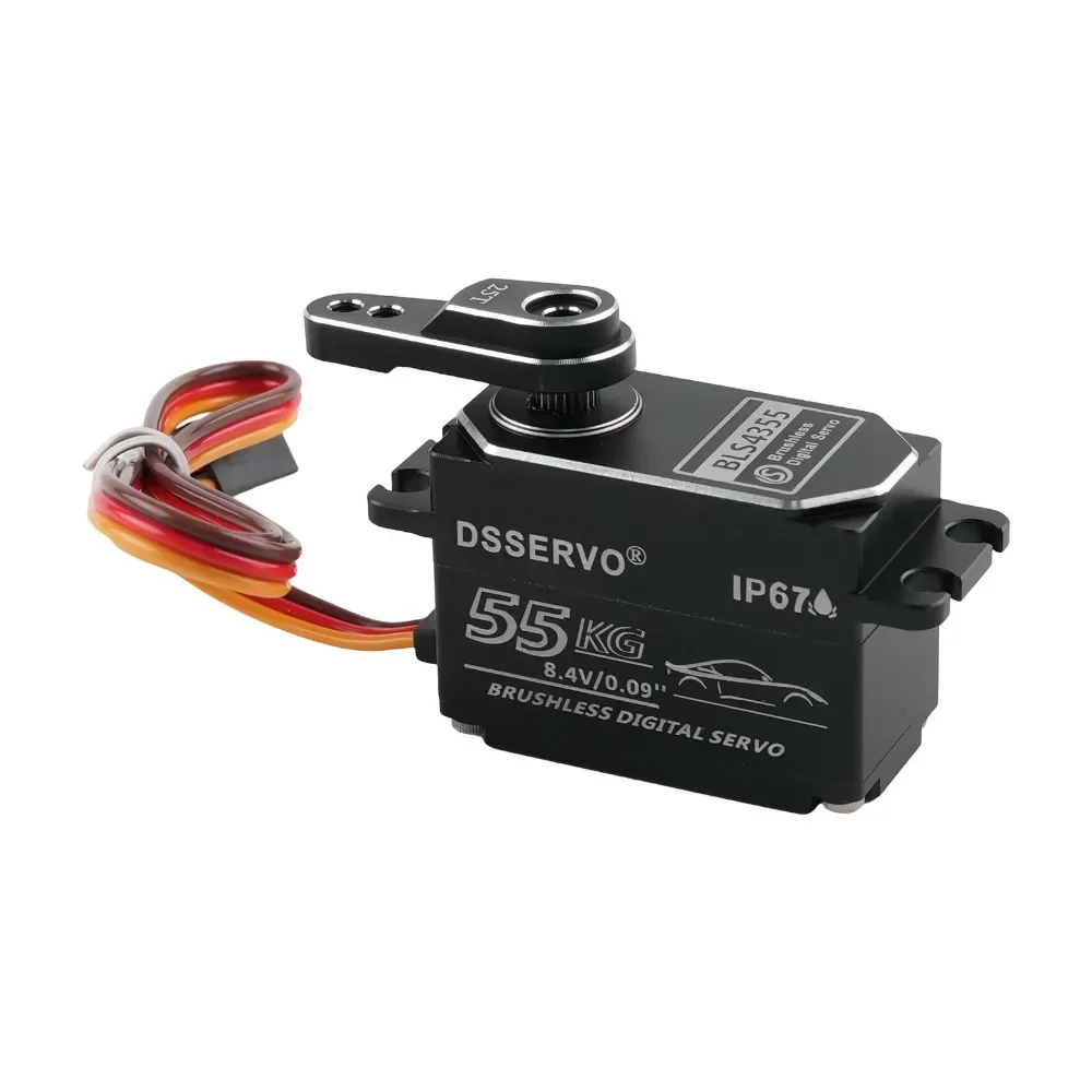 BLS4355 55KG High Torque Brushless Digital Servo 7.4V HV Full Metal Gear Steering Servo Motor for 1/8 1/10 RC Crawler Car Toy