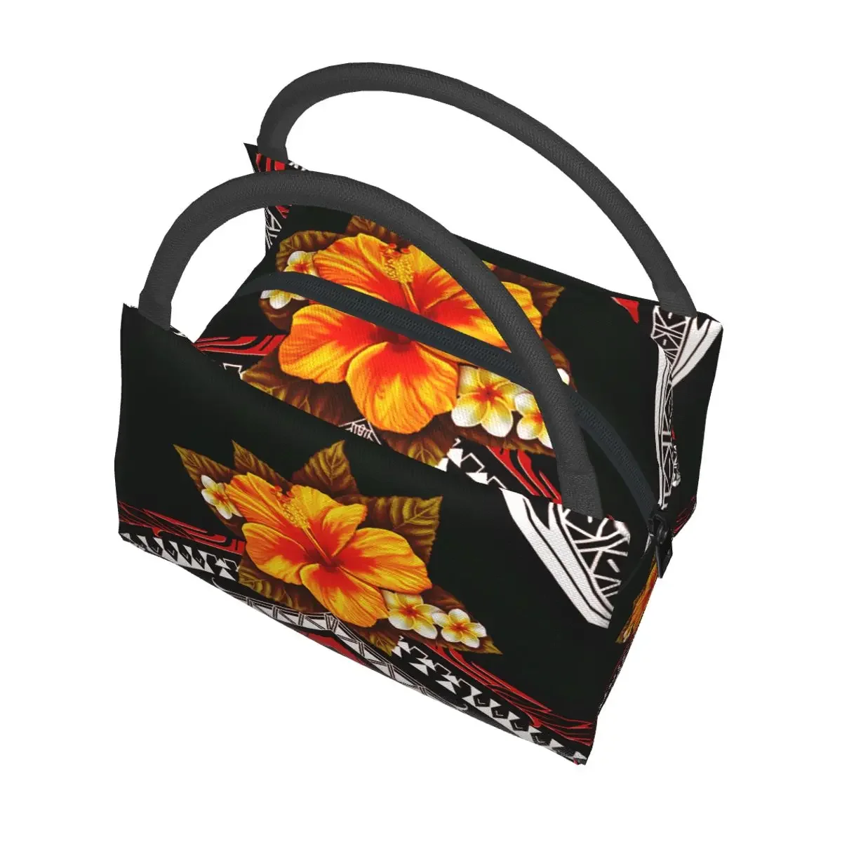 NOISYDESIGNS Insulated Lunch Bag Hawaiian Hibiscus Plumeria Print Cooler Tote Box Meal for Work Picnic Travel Food Container