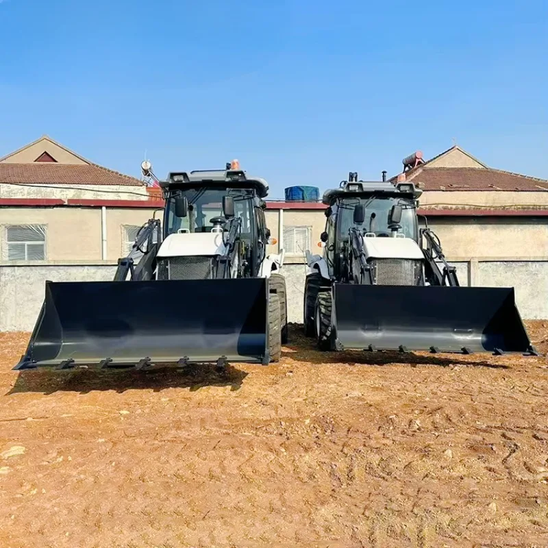 Desain baru Cina Backhoe Loader 2.5ton 2 in 1 menggali dan Memuat mesin daya ganda Backhoe Loader dengan Grapple rumput