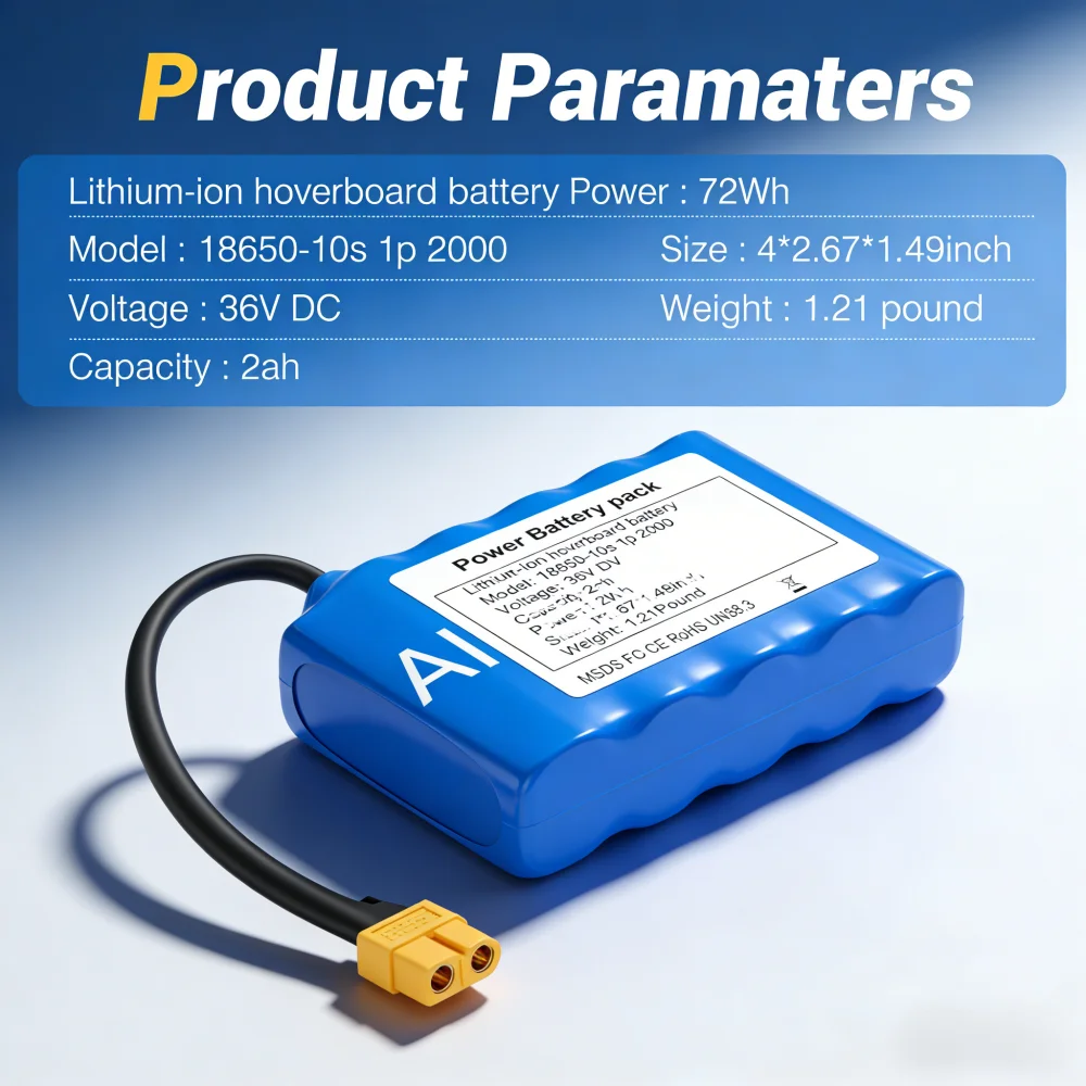 36V 3000mAh 10s1p Battery Packs Rechargeable Lithium Ion Battery for Electric Self Balancing Scooter HoverBoard Unicycle