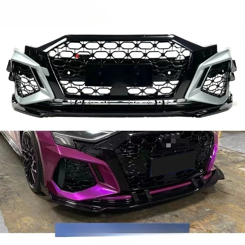 

Передний бампер для A3 (2021-2026), комплект обвеса с решеткой в стиле RS3 и спойлером