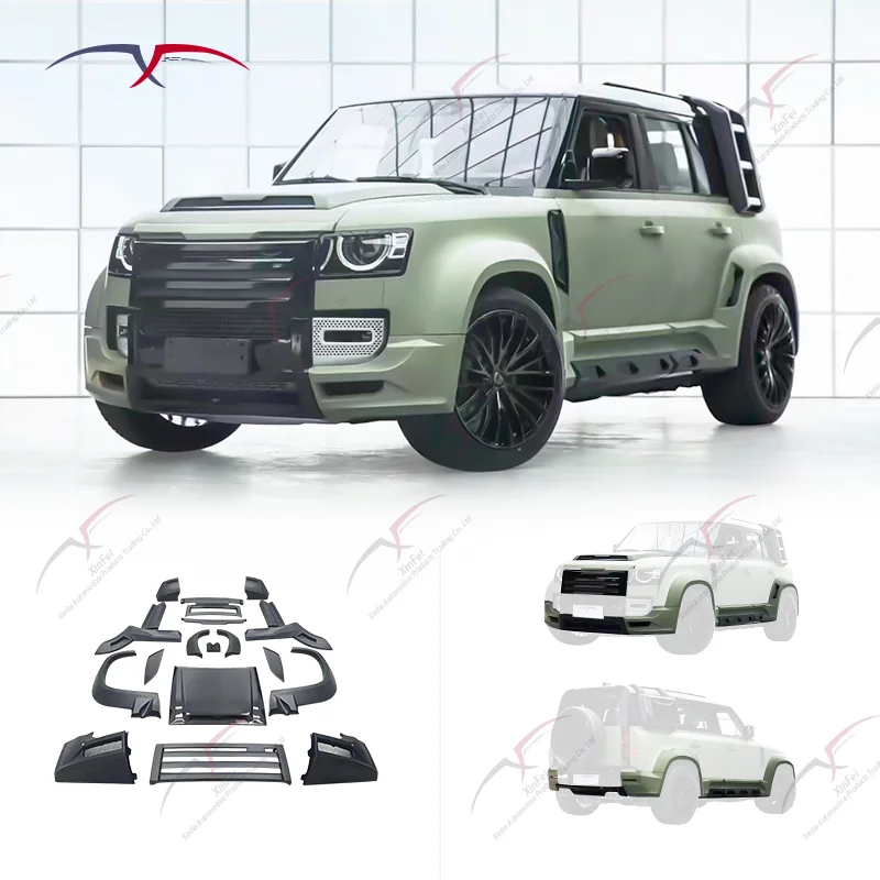 

For Defender Body Kit Upgrade LM Style Car Bumpers Side Skirts Wheel Arch Hood Wide Body Kit Carbon Fiber Accessories