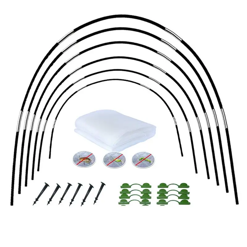 

B14C Insect Screen Arch, Plant Protection Cover, Garden Hoops, DIY Greenhouse Hoops For Raised Beds, Row Cover, Garden Netting