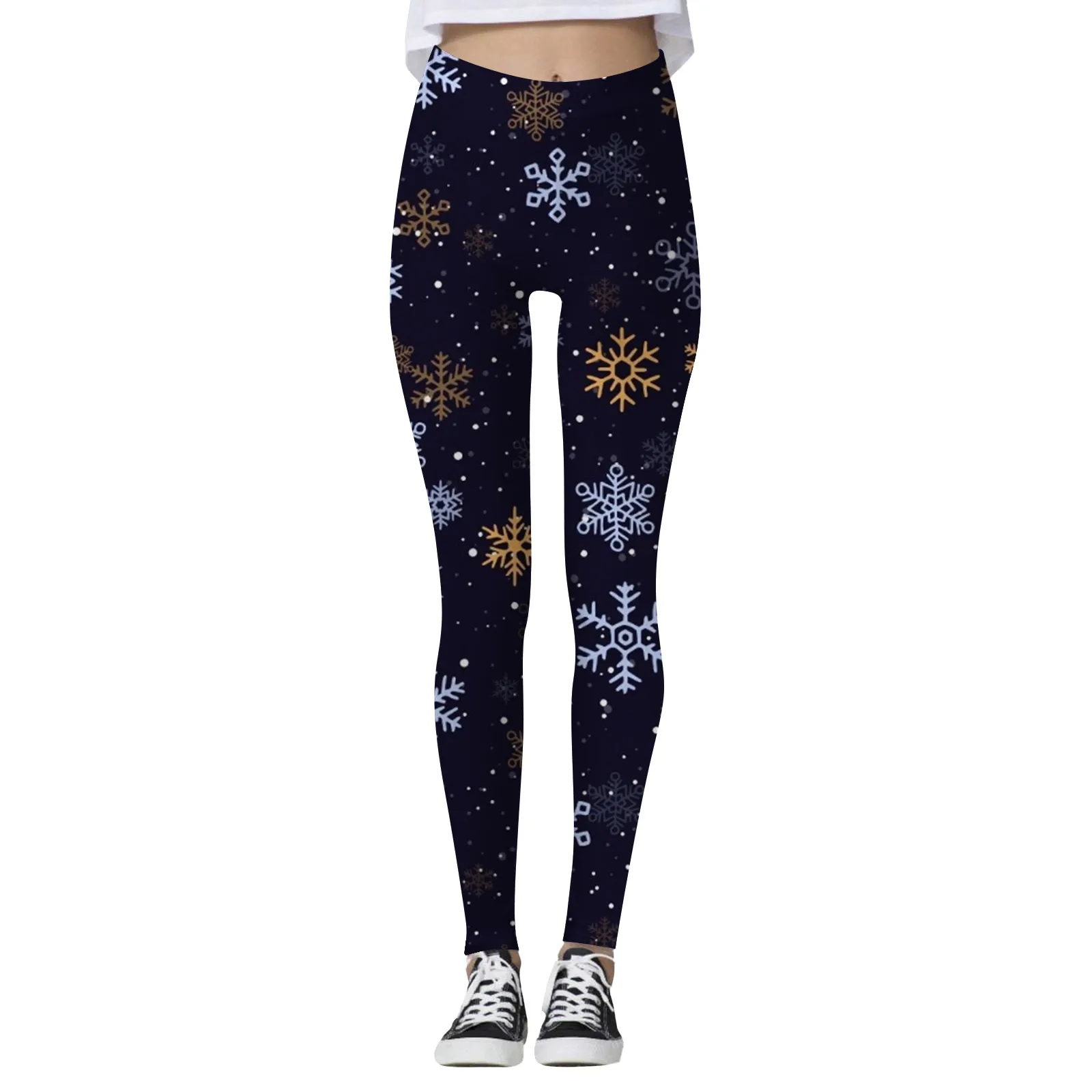 Pantalon de yoga flocon de neige pour femme, leggings de sport, sans couture, taille haute, push up, collants, fitness, entraînement, vêtements de sport