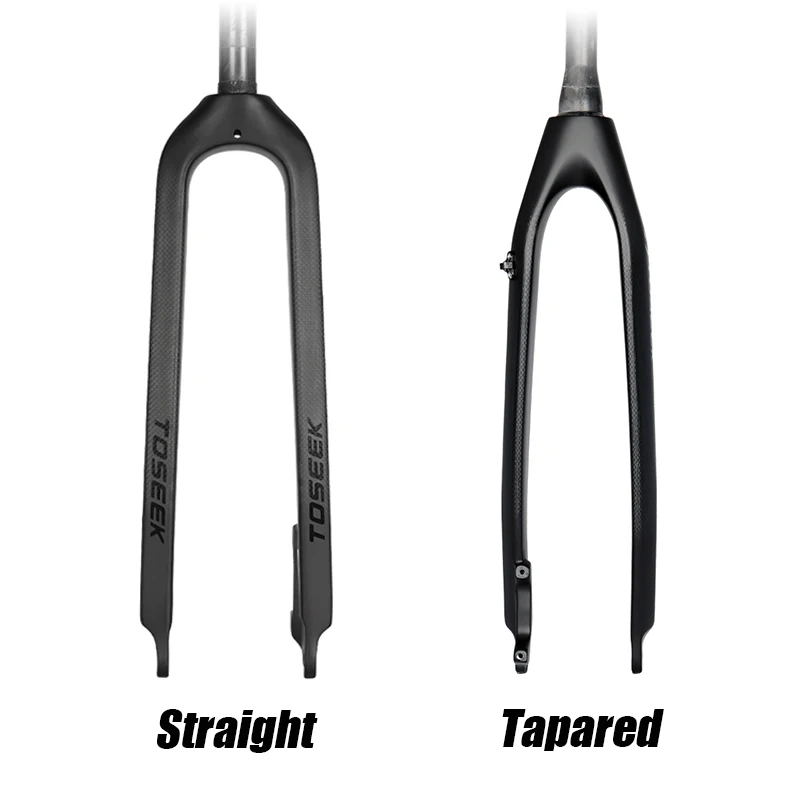 TOSEEK 26 /27.5/29 Inch Carbon Fiber Bike Fork Straight/Tapared Tube MTB Fork 9*100mm Mountain Bike Fork Bicycle Rigid Fork