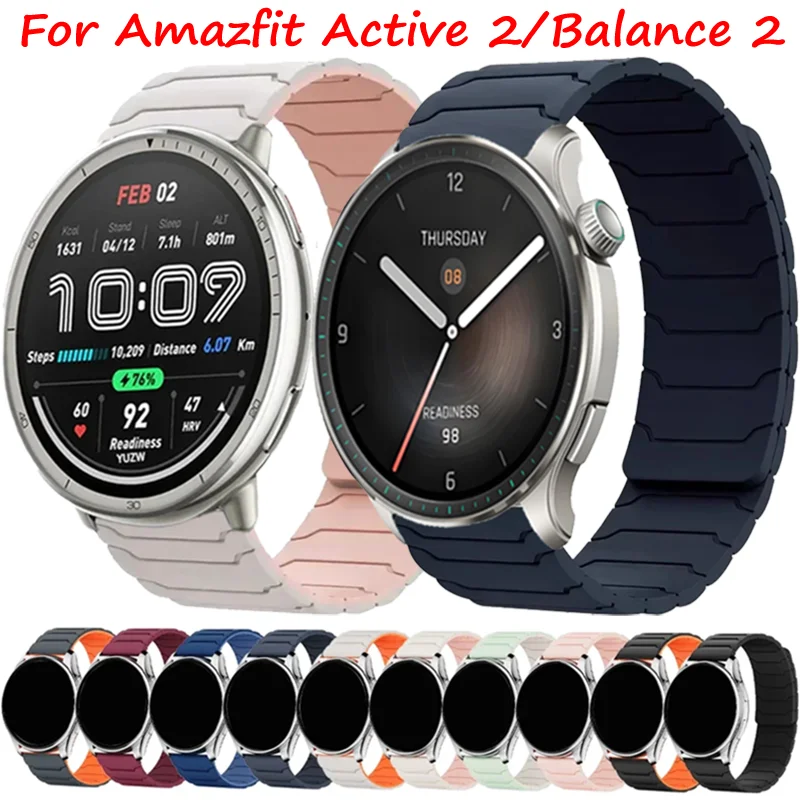 22 mm 20 mm Magnetschlaufenarmband für Amazfit Active 2/Balance 2 Silikon-Modearmband für Amazfit Bip 6 5 GTS/GTR 3 4 Zubehör