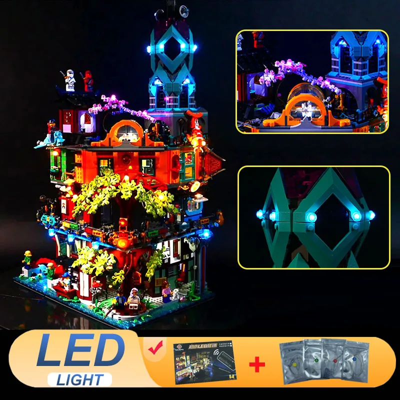 

LED Light Kit For LEGO 71741 NINJAGO City Gardens Lamp DIY Christmas Gift (Not Include Building Blocks Bricks Kits Sets Model)