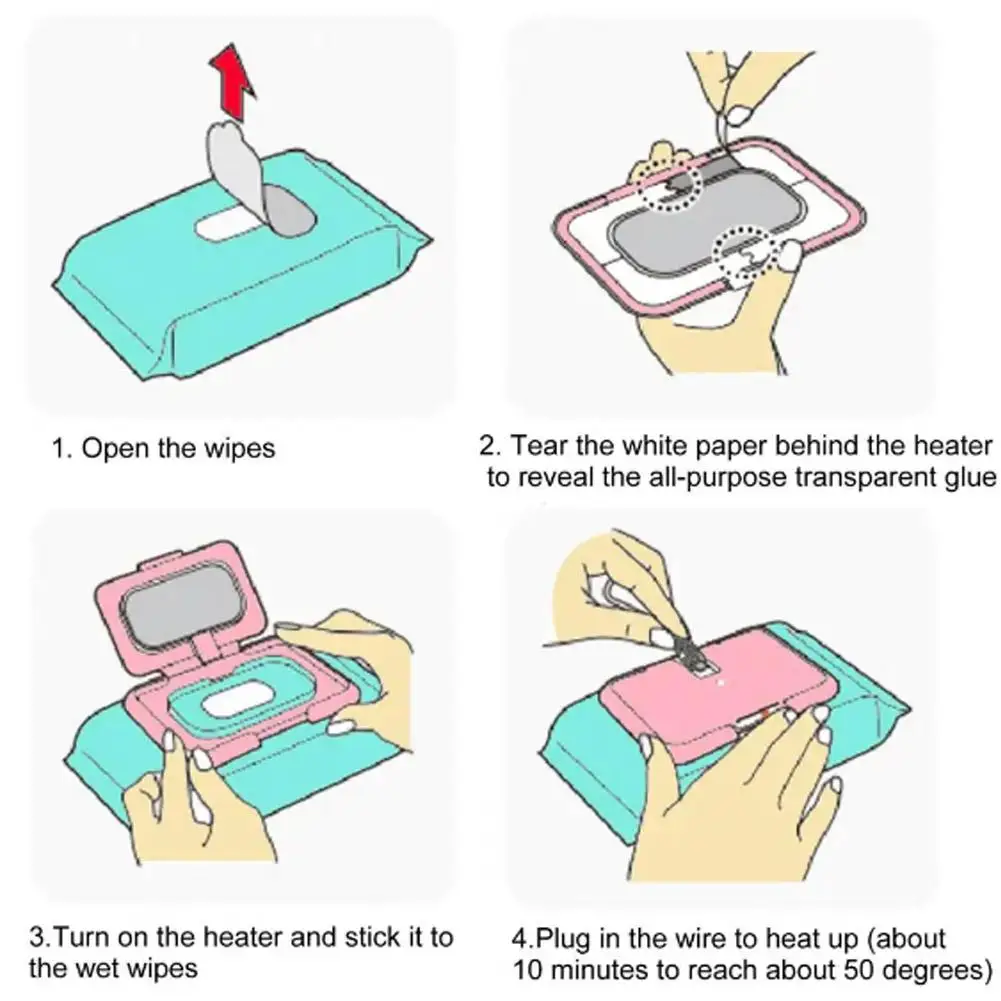 Aquecedor de lenços umedecidos portátil para bebês, aquecedor aquecedor alimentado por usb, perfeito para viajar, aquecedor de lenços umedecidos portátil para bebês