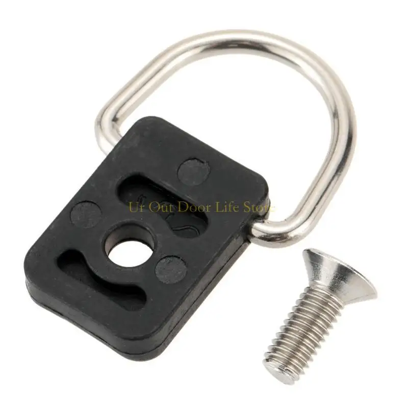 77UF 10Pcs Kayak Rigging D Buckle Tie Down Loop Kayak Rigging D Rings for Canoes Boat