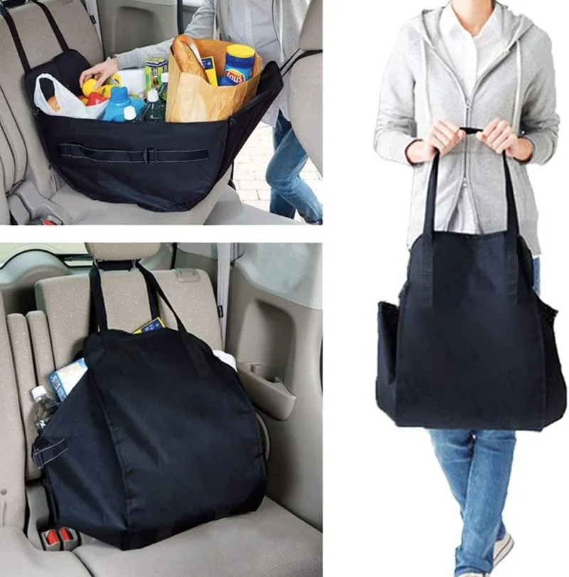 Car Backseat Organizer Portable Hammock Storage Bag Seat Back Front Trunk Organizer Reusable Shopping Bags With Large Capacity