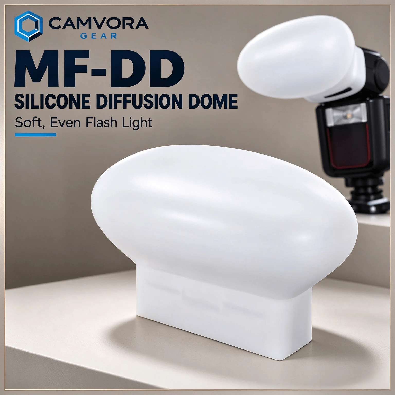 Soft Light Dome CAMVORA MF-DD Collapsible Silicone Diffusion Dome for V860II TT520II TT600 MF12 YN560, Studio Flash Accessory