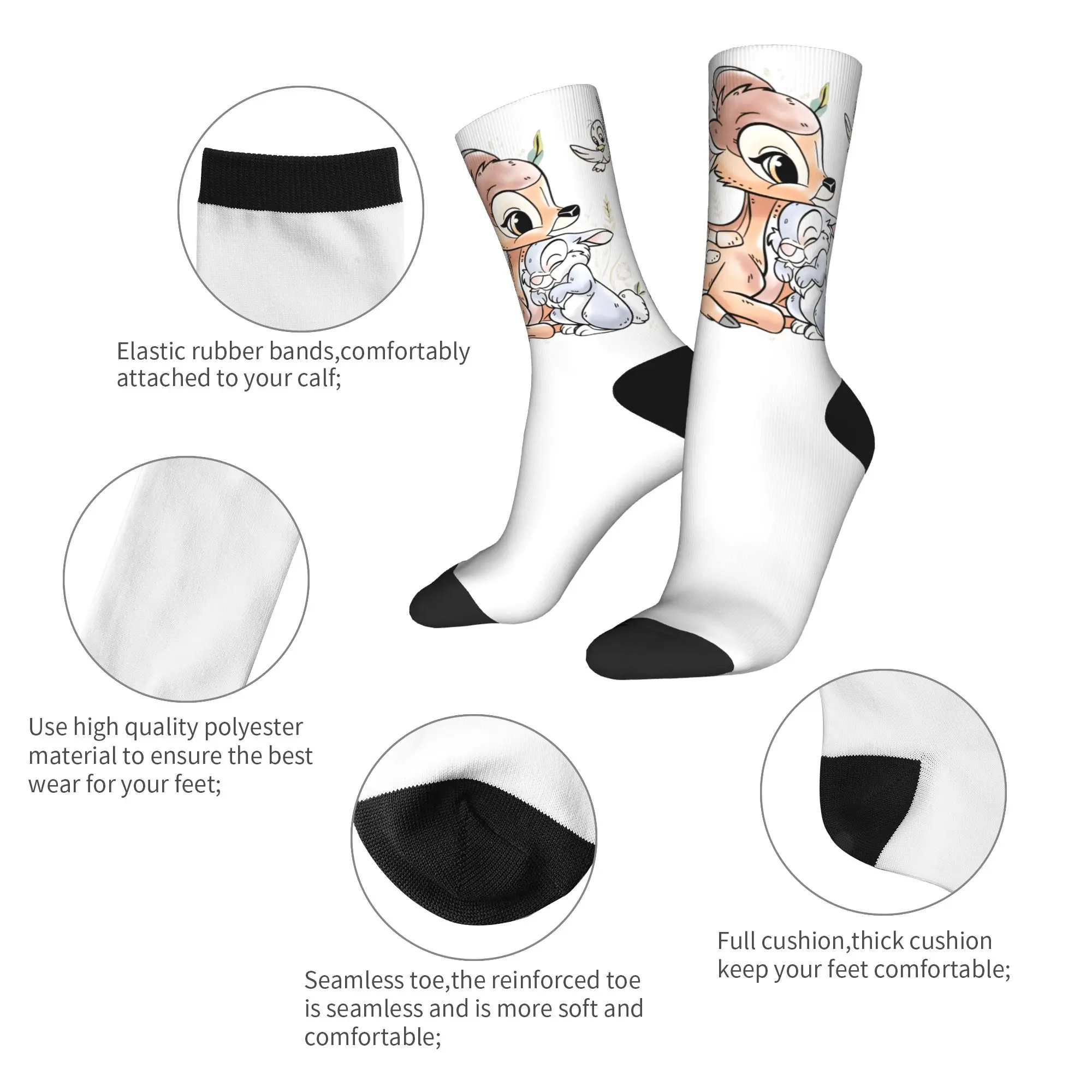 بامبي الجوارب تصميم جوارب المضادة للانزلاق النساء الرجال الجوارب الدافئة لينة الشتاء العصرية جوارب رياضية في الهواء الطلق