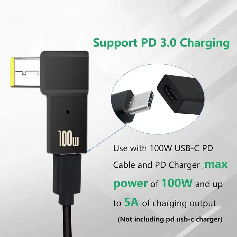 100W Power Adapter USB Type C Female To DC Male Converter PD Fast Adapter Connector For Leno-vo pad Laptop PC