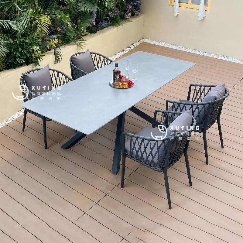 กาแฟมือถือสวนเฟอร์นิเจอร์ชุดเก้าอี้กลางแจ้งโต๊ะศึกษาตารางร้านอาหารจัดการประชุมหรูหราโป๊กเกอร์ Mesa Salon เฟอร์นิเจอร์