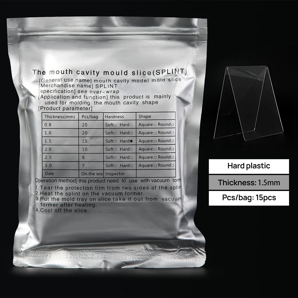 Orthodontic Dental Vacuum Forming Sheet - Soft/Hard Splint Retainer Material 1.0/1.5/2.0mm - Thermoforming Plastic for Dentistry