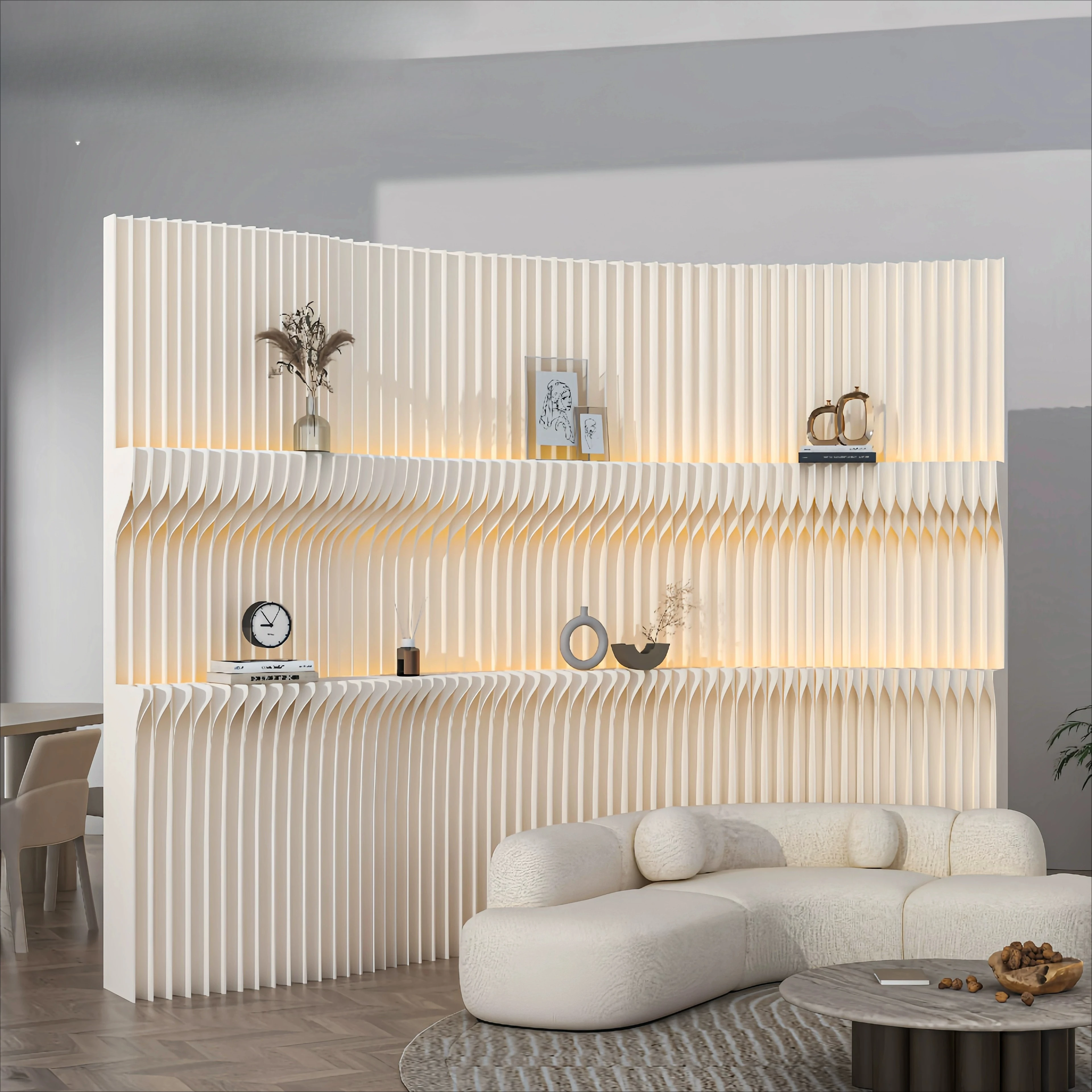 Paper screen false wall luminous storage booth wall office  baffle room movable partition wall