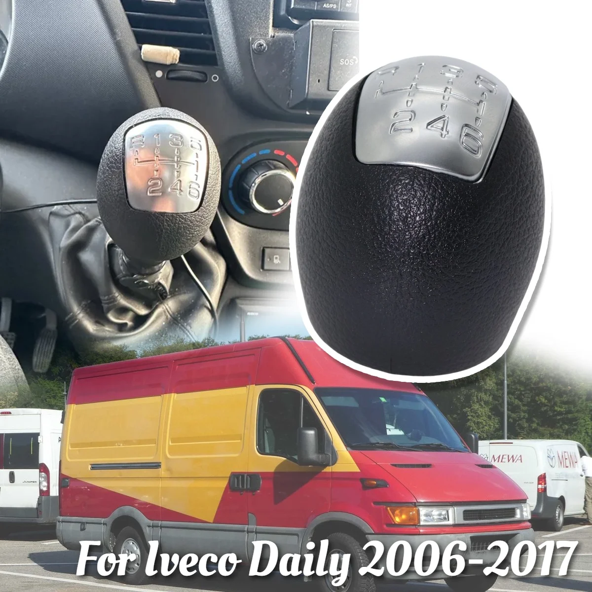 6 Speed Gear Shift Knob Manual Transmission Gear Lever Handle Accessories Fit For Iveco Daily 2006-2017 Car Interior Accessories