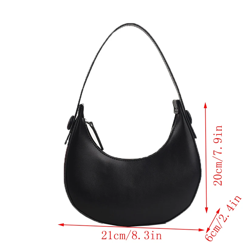 2022 Fashion Armpit Bags for Women Cute Half Crescent Bag Leather PU Purses and Handbags Designer Shoulder Bag Small Hand Bag