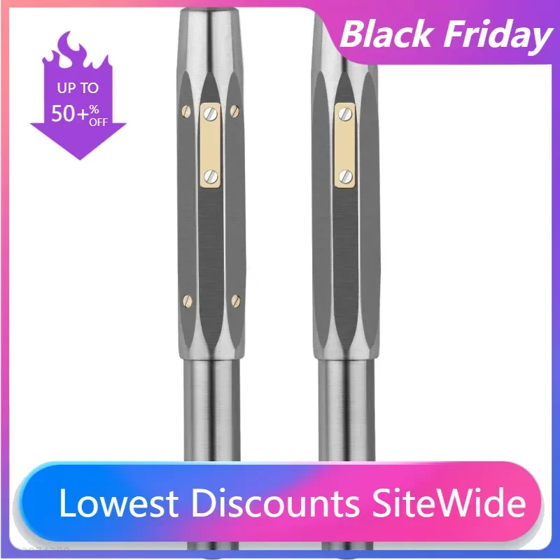 Majohn RS1 14K Gold Titanium Fountain Pen Octagonal Short Steel F 0.5MM Short Ink Pen School Office Supplies Stationery Gift Set