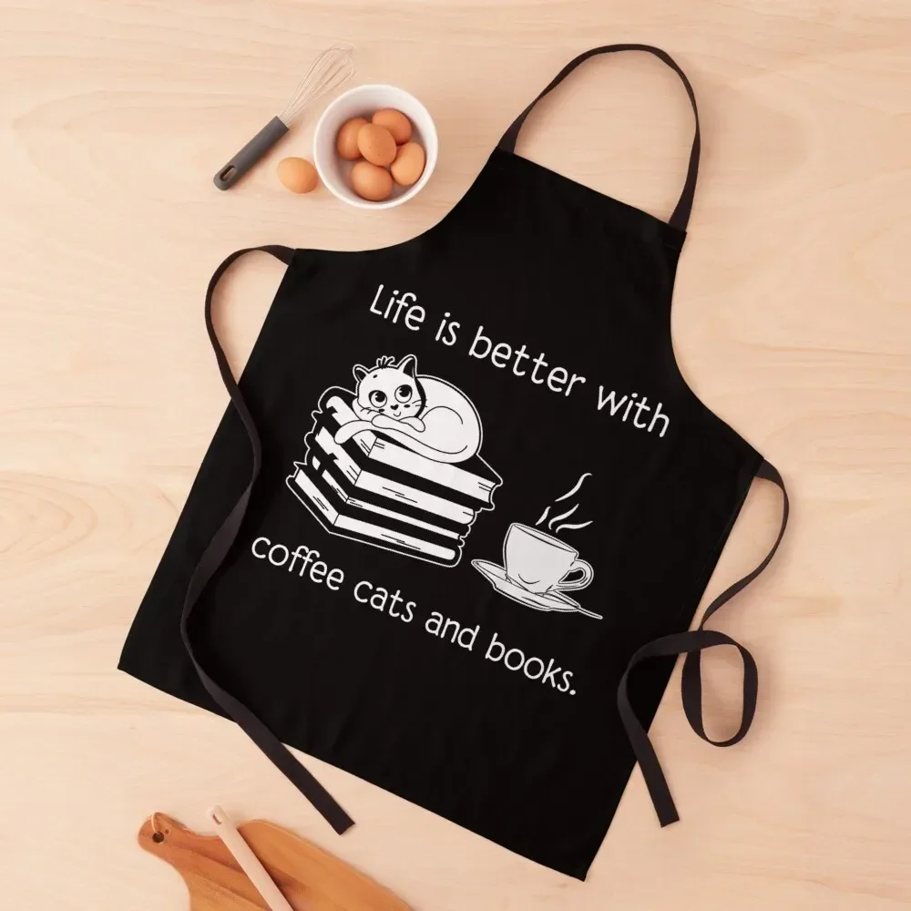 

Coffee and Cat Apron barber uniform Kitchen Front Apron