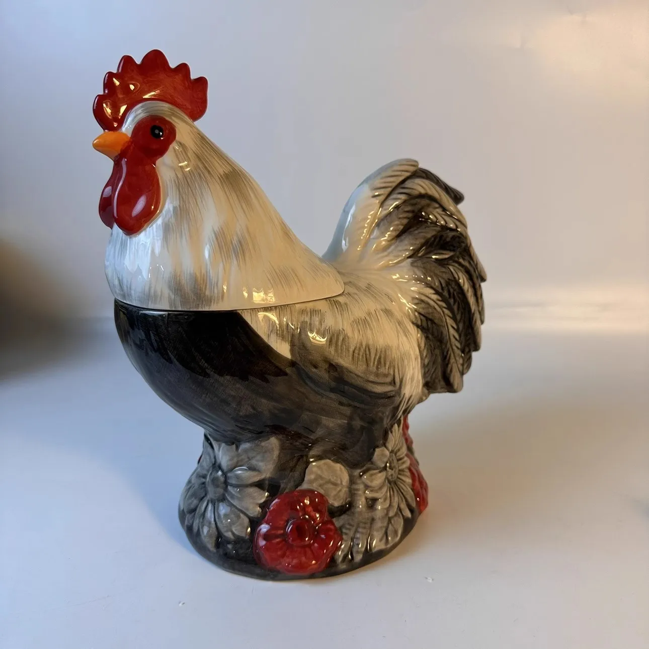 Ceramic Chicken Candy Storage Jar, Home Decor, Living Room, Tea Biscuit Jar, Dried Fruit, Rooster Kitchen Food Container