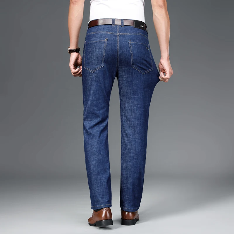 Fashion Loose Button Zipper Spliced Pockets All-match Business Jeans Men's 2024 Spring New Oversized Solid Color Casual Pants