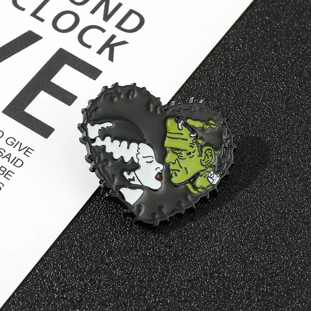 1 قطعة عروس الكرتون فرانكنشتاين بروش موضة رائعة المينا دبوس ظهره الملابس والمجوهرات شارة معدنية اكسسوارات هدية