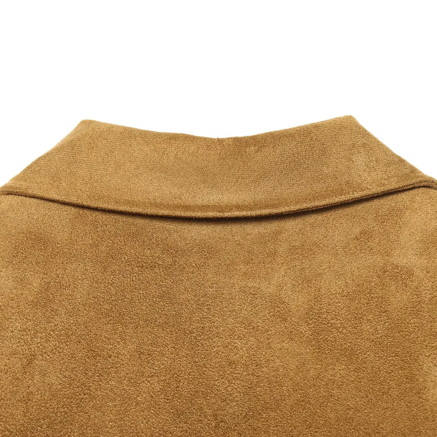 패셔너블한 스웨이드 코트 여성용 가을 겨울 신상품 단추형 심플 슬리 폴리에스터 섬유 롱 코트