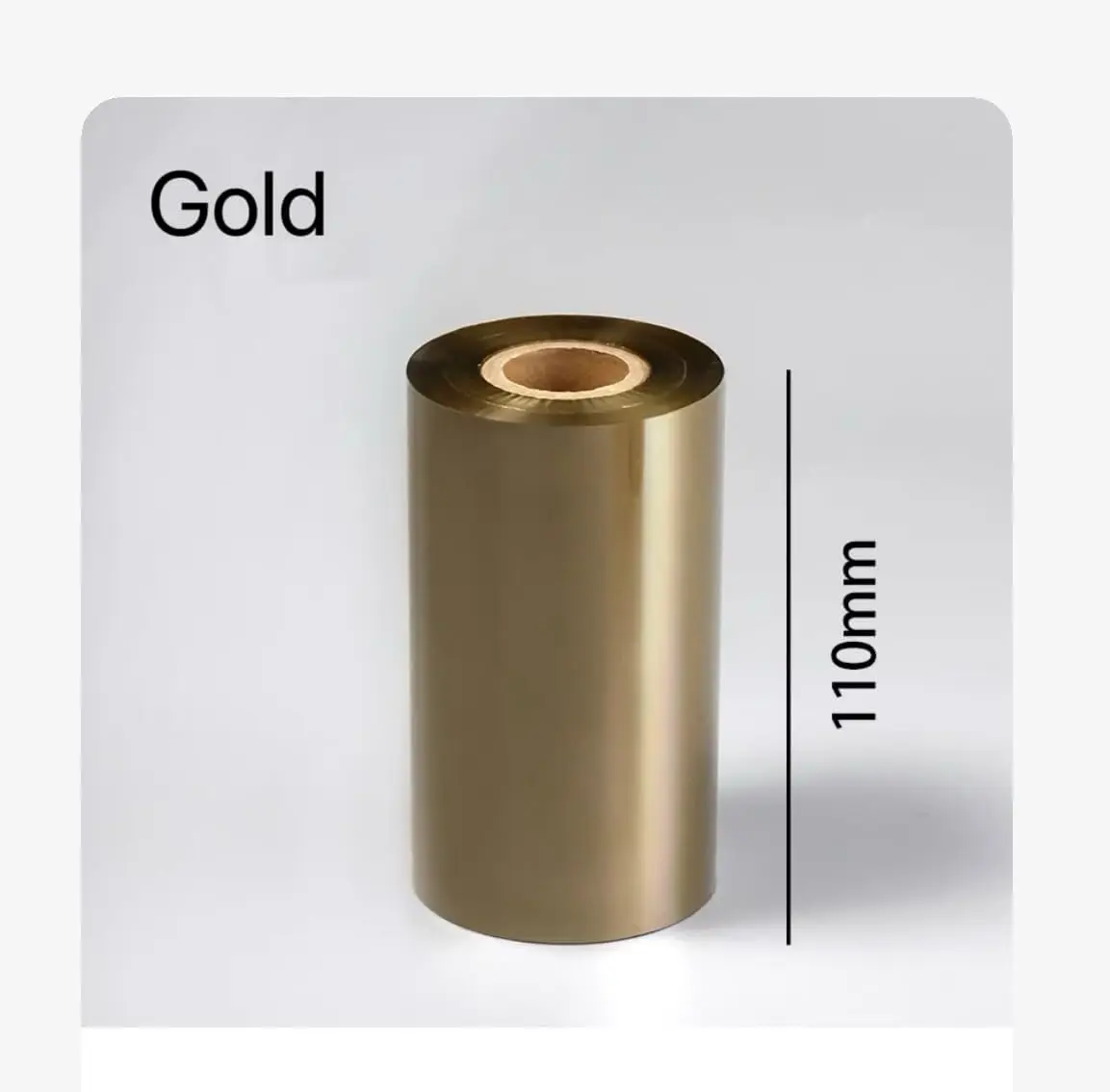 Gold Silver Ribbon 40 50 70 80 90 100 110mm 300m Barcode Printer Thermal Transfer Printing Label Gold Silver Wax Ribbon