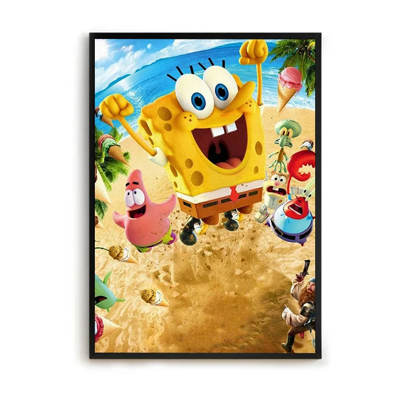 

SpongeBobs Cartoon Poster Posters for Wall Art Canvas Painting Bedroom Decoration Interior Paintings Picture on the Wall Decor