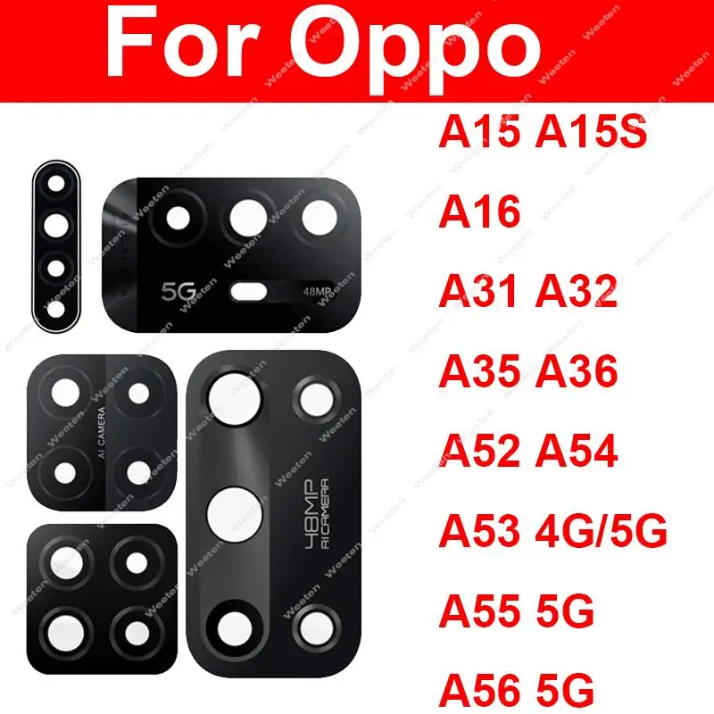 Rear Camera Glass Lens For OPPO A15 A15S A16 A16S A31 A32 A35 A36 A52 A53 A54 A54S A55 A56 4G 5G Back Camera Lens Glass Parts