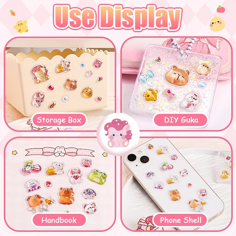 Cute Creative 3D Relief Stickers Candy Ghost Drop Stationery Sticker DIY Decor Scrapbooking Aesthetic Stickers