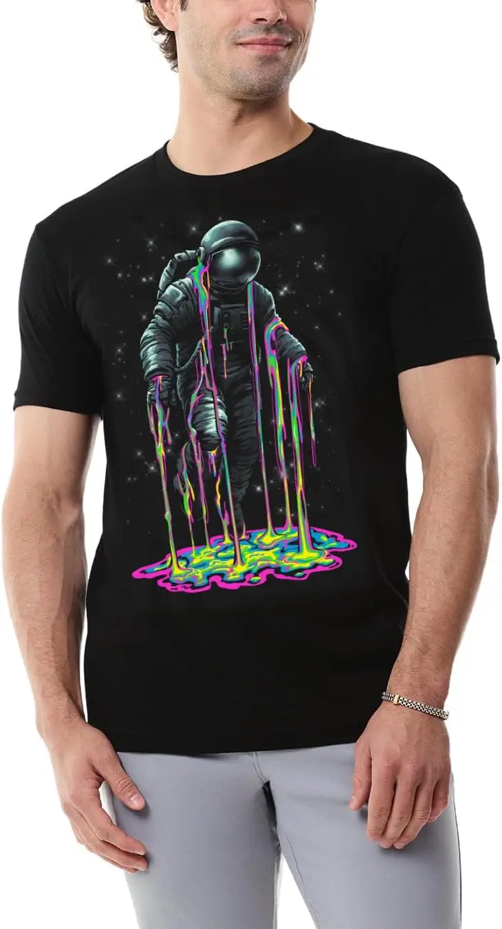 Graphic Tees For Men S - 4XL Premium Short Sleeve Colorful T-Shirts Trippy Space Designs 100% Cotton Trendy Y2K Short-Sleeve Tee