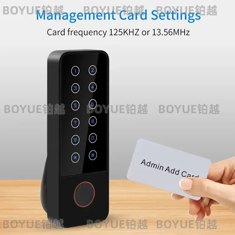 Tuya WiFi Smart Door Lock Fingerprint RFID Keypad Access Control System Metal Rainproof Digital Panel Wiegand Card